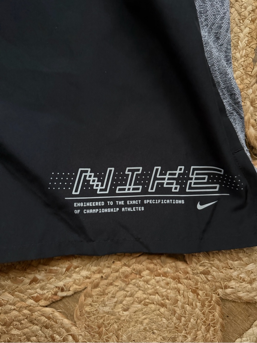 Nike Men’s Black Athletic Shorts with Gray Side Panels - Picture 3 of 4